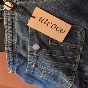 Distressed overalls. Women's large.